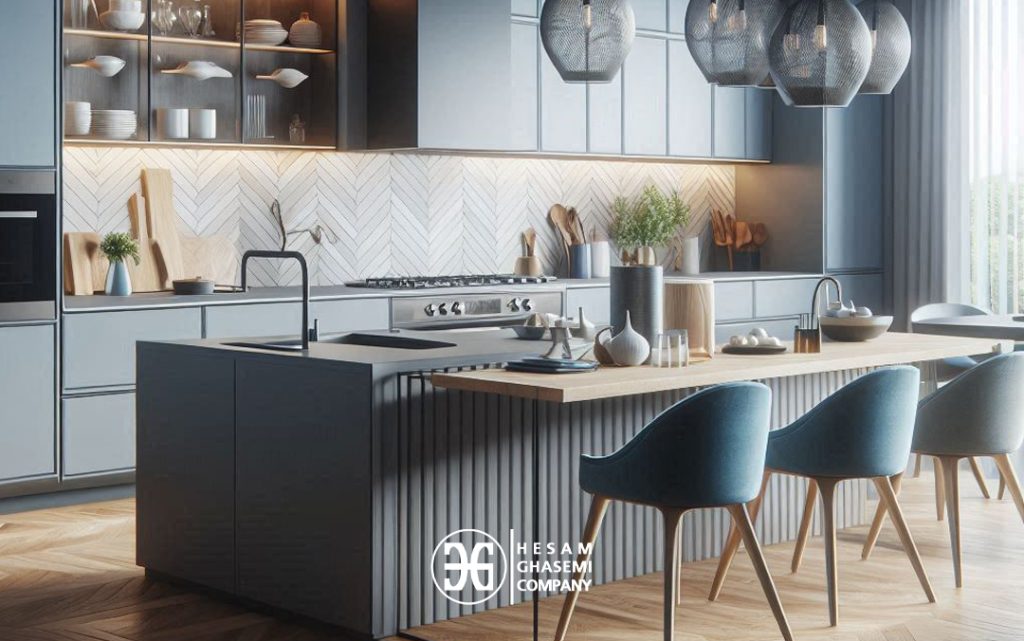 استفاده از رنگ آبی در آشپزخانه